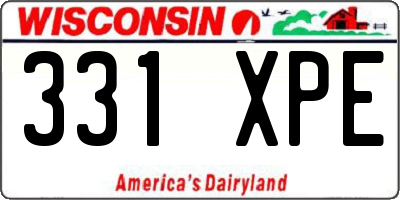 WI license plate 331XPE