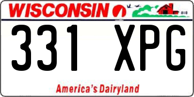 WI license plate 331XPG
