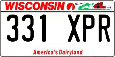 WI license plate 331XPR