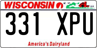WI license plate 331XPU