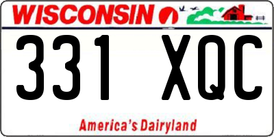 WI license plate 331XQC