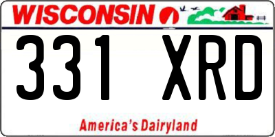 WI license plate 331XRD