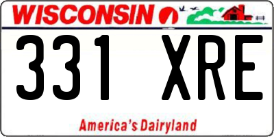 WI license plate 331XRE