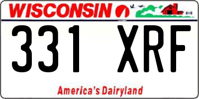 WI license plate 331XRF