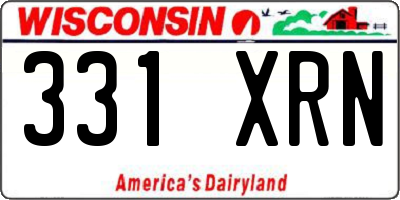 WI license plate 331XRN