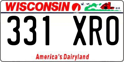 WI license plate 331XRO