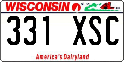 WI license plate 331XSC
