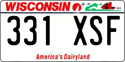 WI license plate 331XSF