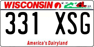 WI license plate 331XSG
