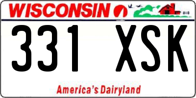 WI license plate 331XSK