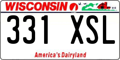 WI license plate 331XSL