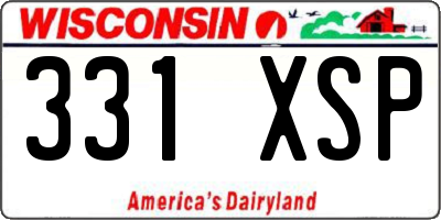 WI license plate 331XSP