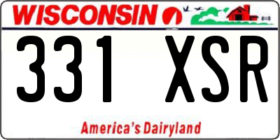 WI license plate 331XSR
