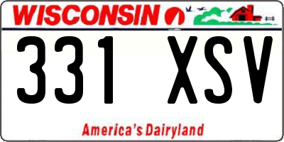WI license plate 331XSV