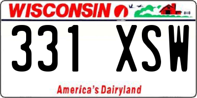 WI license plate 331XSW