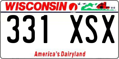 WI license plate 331XSX