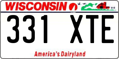 WI license plate 331XTE