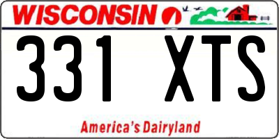 WI license plate 331XTS