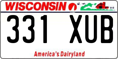 WI license plate 331XUB