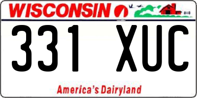 WI license plate 331XUC