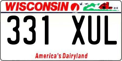 WI license plate 331XUL