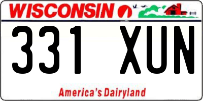 WI license plate 331XUN