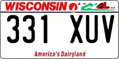WI license plate 331XUV