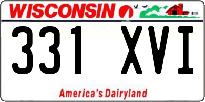 WI license plate 331XVI