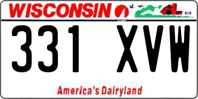 WI license plate 331XVW