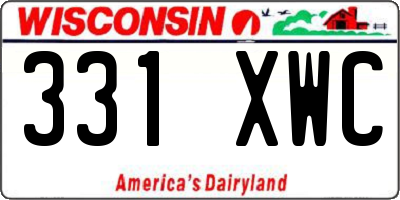 WI license plate 331XWC