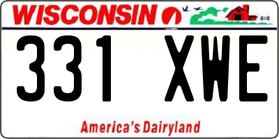 WI license plate 331XWE