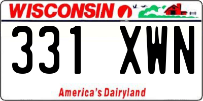 WI license plate 331XWN