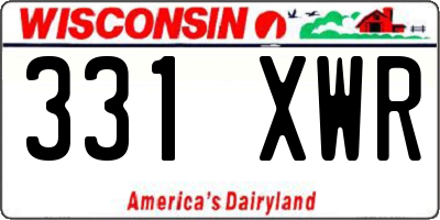 WI license plate 331XWR