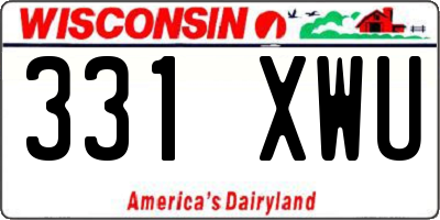 WI license plate 331XWU