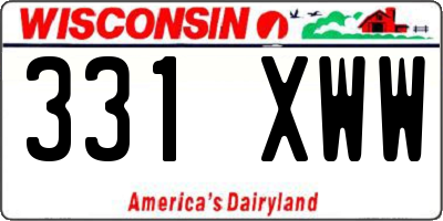 WI license plate 331XWW