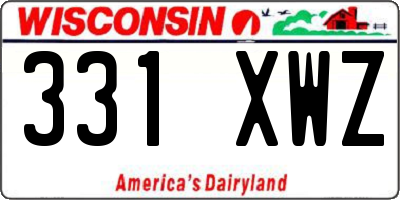 WI license plate 331XWZ