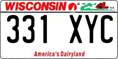 WI license plate 331XYC