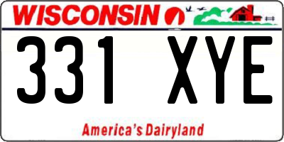 WI license plate 331XYE