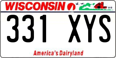 WI license plate 331XYS