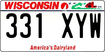 WI license plate 331XYW