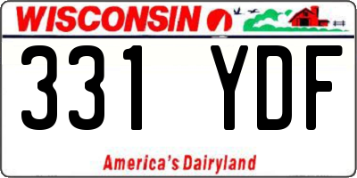 WI license plate 331YDF