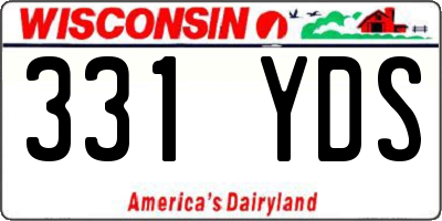 WI license plate 331YDS