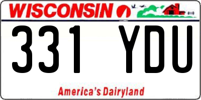 WI license plate 331YDU