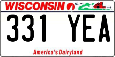WI license plate 331YEA