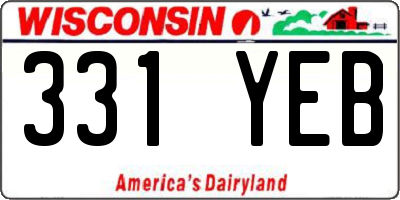 WI license plate 331YEB