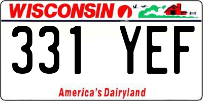 WI license plate 331YEF