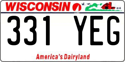WI license plate 331YEG