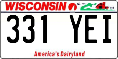 WI license plate 331YEI