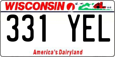 WI license plate 331YEL