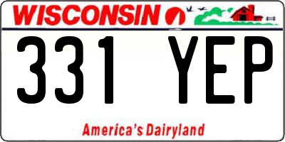 WI license plate 331YEP